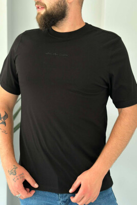 ONE COLOR SIMPLE COTTON MEN T-SHIRT BLACK/ E ZEZE 