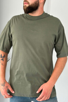 ONE COLOR SIMPLE COTTON MEN T-SHIRT GREEN/JESHILE 