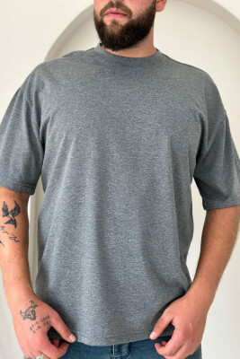 ONE COLOR SIMPLE COTTON MEN T-SHIRT GREY/GRI 