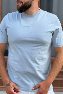 ONE COLOR SIMPLE COTTON MEN T-SHIRT LIGHTBLUE/BZ 