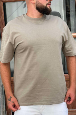 ONE COLOR SIMPLE COTTON MEN T-SHIRT OLIVE/ULLI 