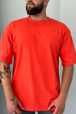 ONE COLOR SIMPLE COTTON MEN T-SHIRT ORANGE/PORTOKALLI 