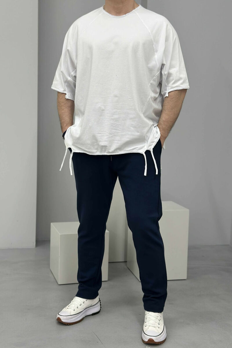 ONE COLOR SIMPLE DESIGN MEN T-SHIRT WHITE-E BARDHE - 1