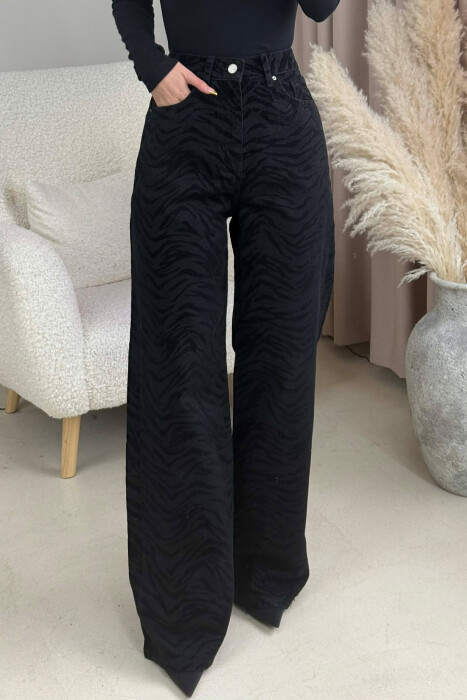 ONE COLOR SIMPLE DESIGNED WOMEN JEANS BLACK/ E ZEZE - 3