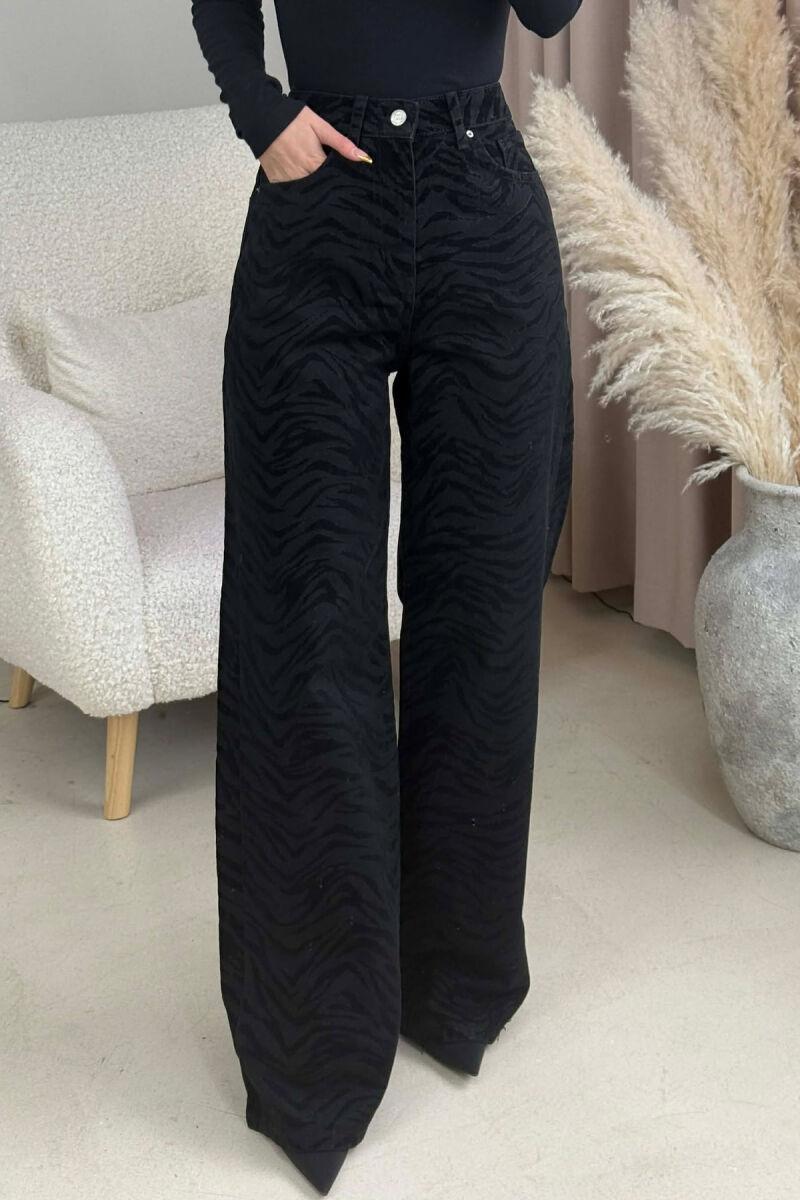 ONE COLOR SIMPLE DESIGNED WOMEN JEANS BLACK/ E ZEZE - 3