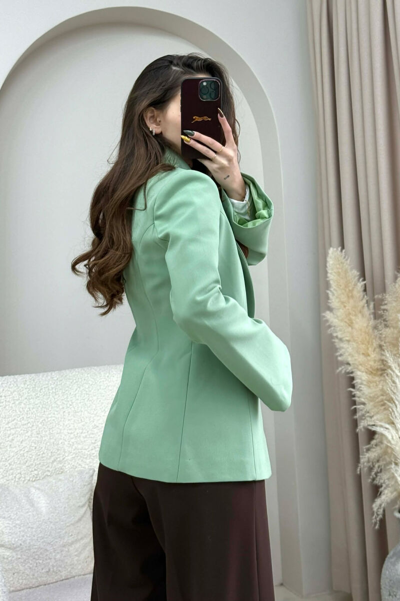 ONE COLOR SIMPLE DETAIL CLASSIC WOMEN JACKET MINT/MENTE - 2