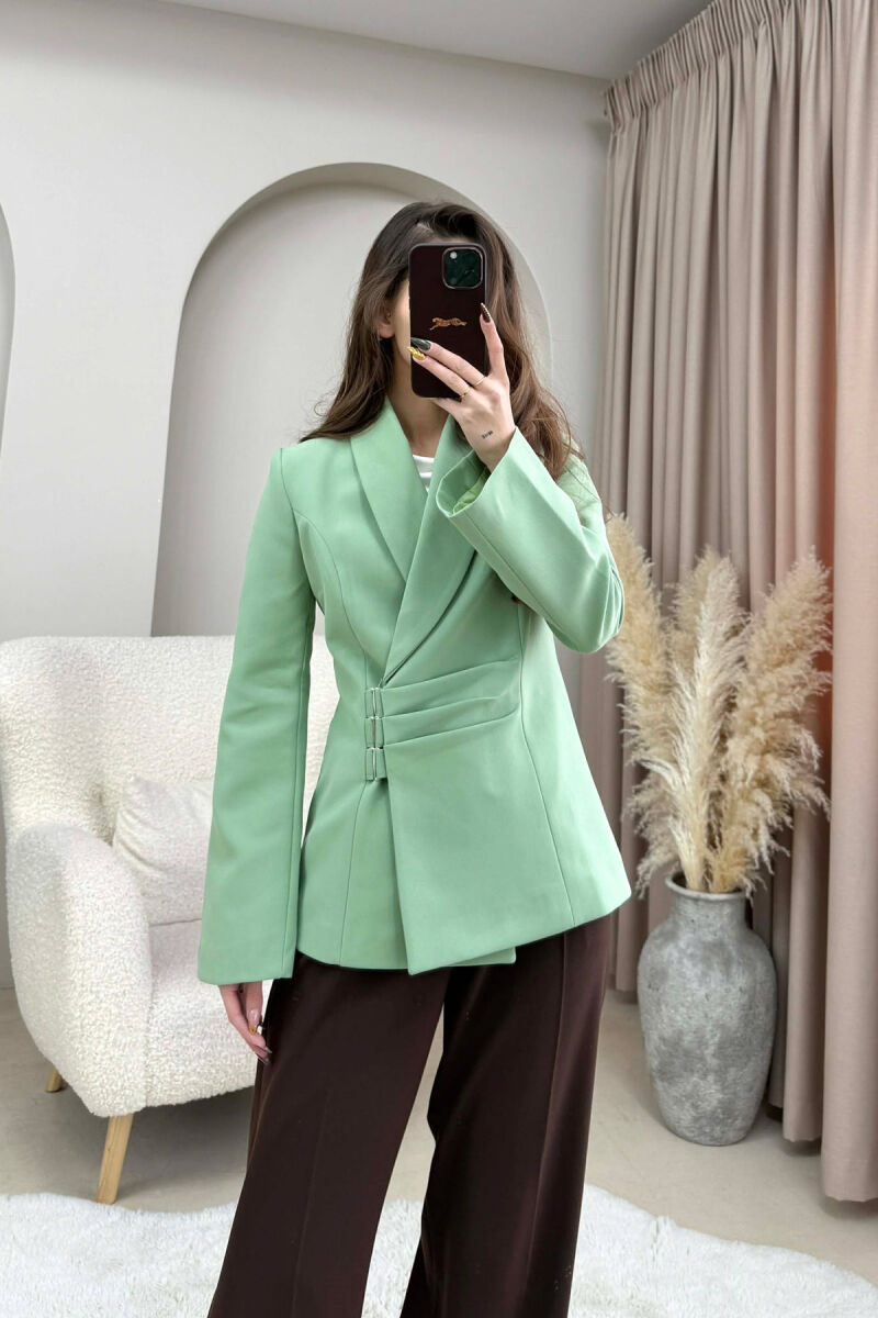 ONE COLOR SIMPLE DETAIL CLASSIC WOMEN JACKET MINT/MENTE - 5