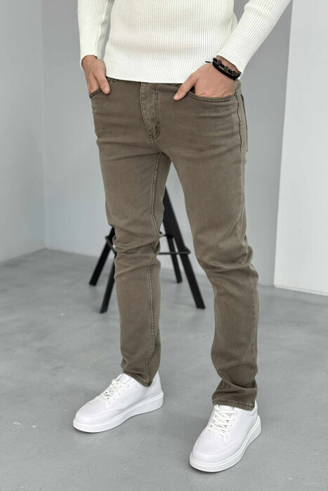 ONE COLOR SIMPLE ELASTIC MEN JEANS GREY ASH/GRI HIRI - 3