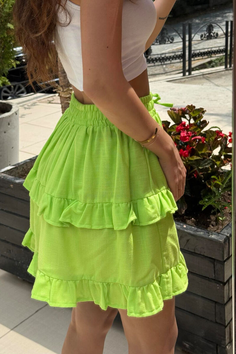 ONE COLOR SIMPLE ELASTIC WAIST WOMEN SKIRT NEON/NEON - 4