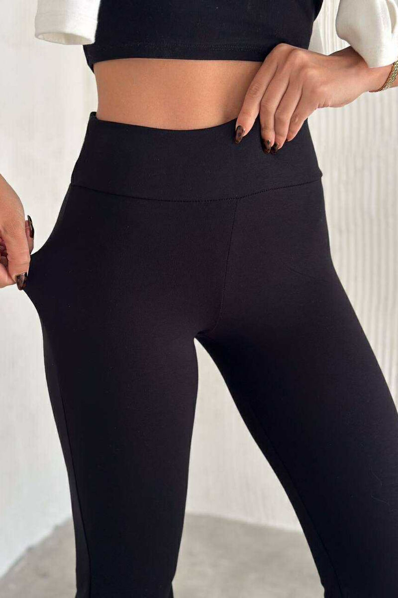 ONE COLOR SIMPLE ELASTIC WOMEN SWEATPANTS BLACK/ E ZEZE - 2