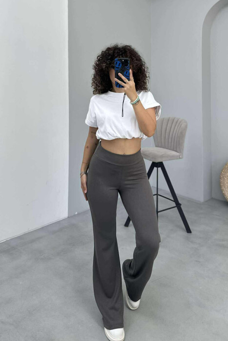 ONE COLOR SIMPLE ELASTIC WOMEN SWEATPANTS GREY/GRI 