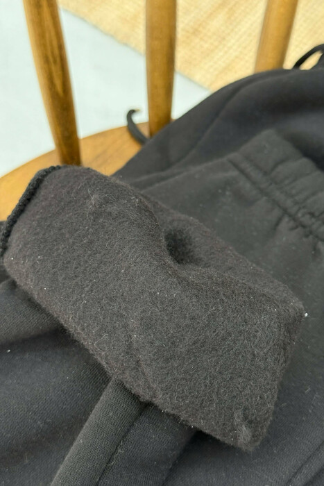 ONE COLOR SIMPLE FLUFFY WOMEN JOGGERS BLACK/ E ZEZE - 5
