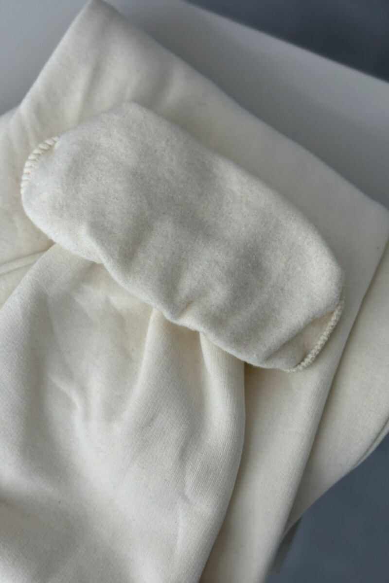 ONE COLOR SIMPLE FLUFFY WOMEN JOGGERS CREAM/KREM - 6