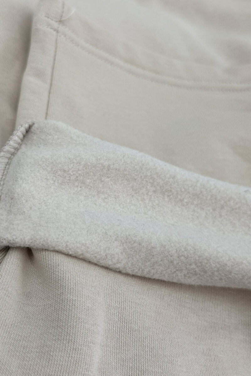 ONE COLOR SIMPLE FLUFFY WOMEN SWEATPANTS LIGHT BEIGE/BZHZB - 6
