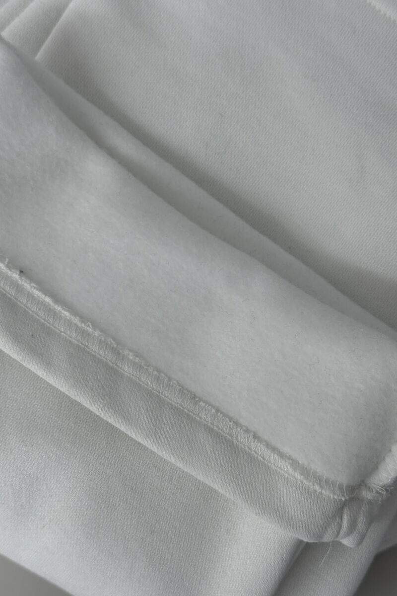 ONE COLOR SIMPLE FLUFFY WOMEN SWEATPANTS WHITE-E BARDHE - 5