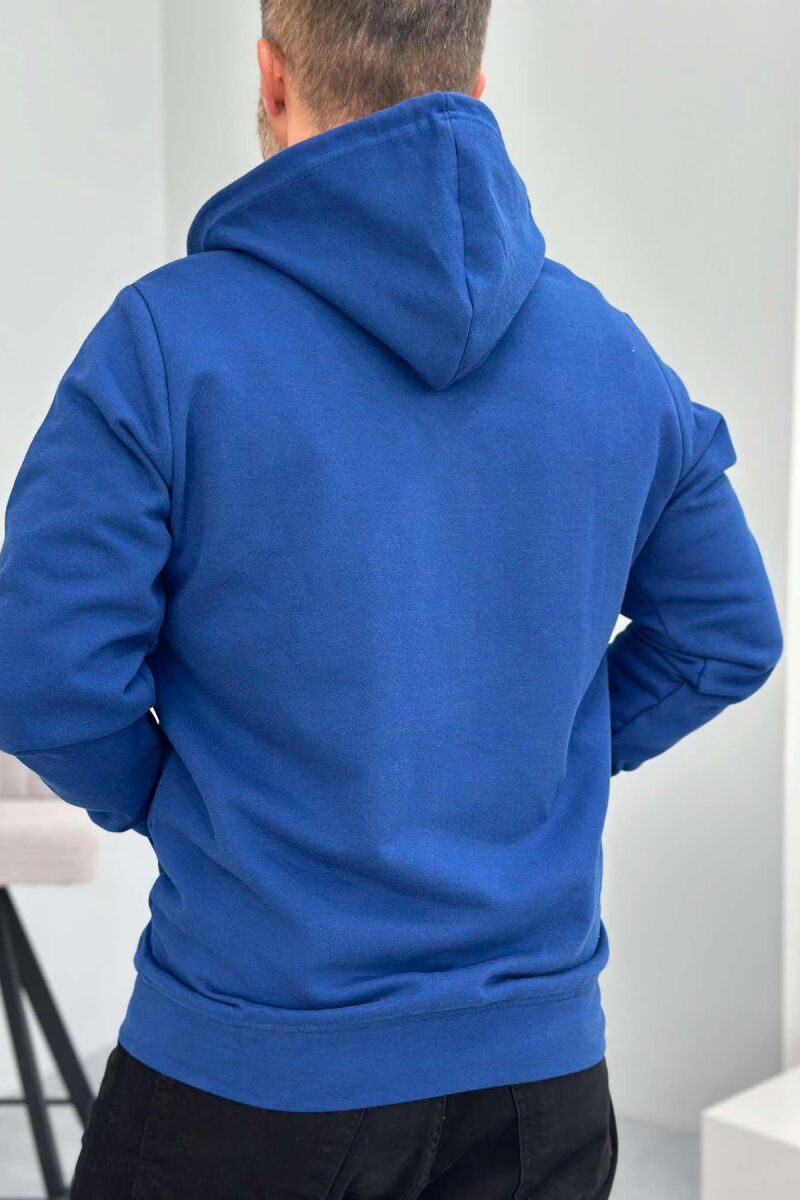 ONE COLOR SIMPLE HOOD MEN JACKETS BLUE/BLU - 4