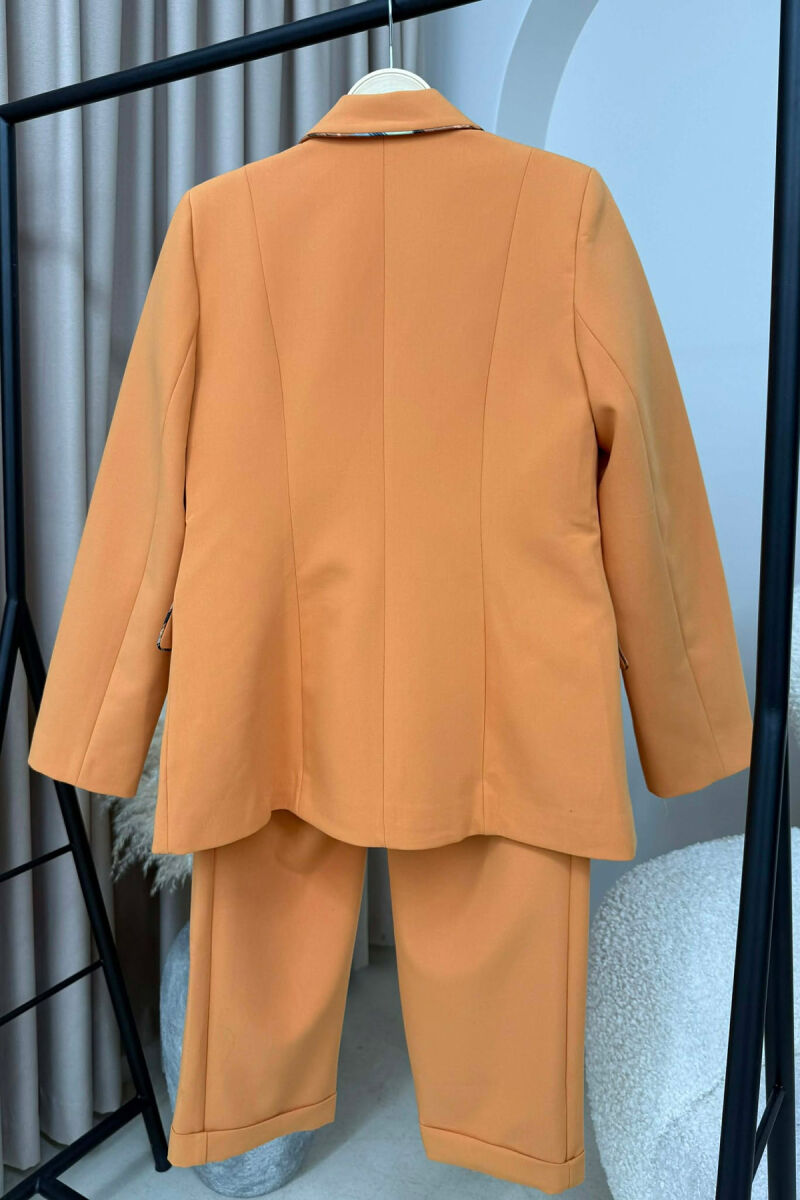 ONE COLOR SIMPLE JACKET+TROUSERS WOMEN SET ORANGE/PORTOKALLI - 2