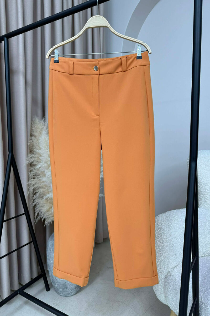 ONE COLOR SIMPLE JACKET+TROUSERS WOMEN SET ORANGE/PORTOKALLI - 4