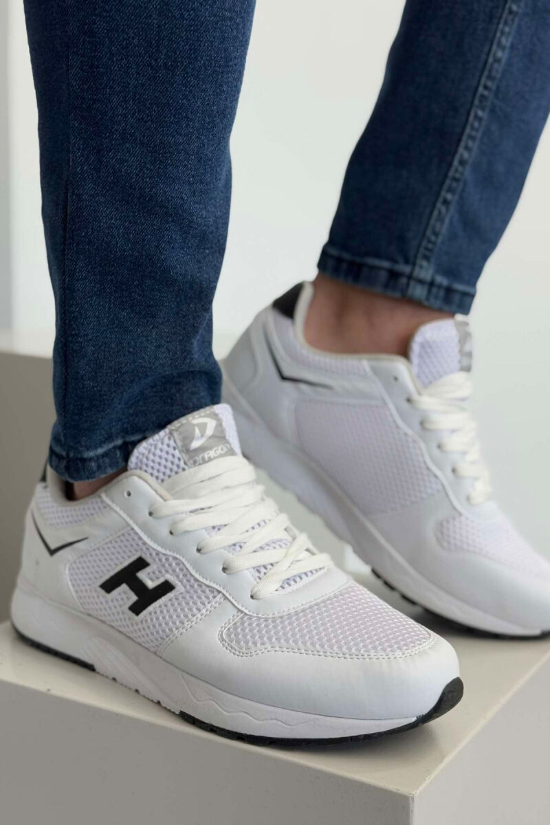 ONE COLOR SIMPLE LACING MEN SNEAKERS WHITE-E BARDHE - 1