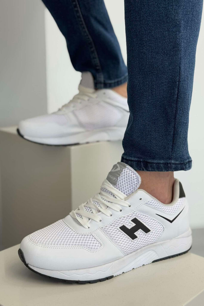 ONE COLOR SIMPLE LACING MEN SNEAKERS WHITE-E BARDHE - 3