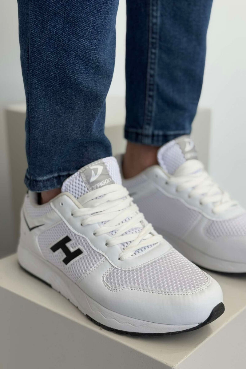 ONE COLOR SIMPLE LACING MEN SNEAKERS WHITE-E BARDHE - 4