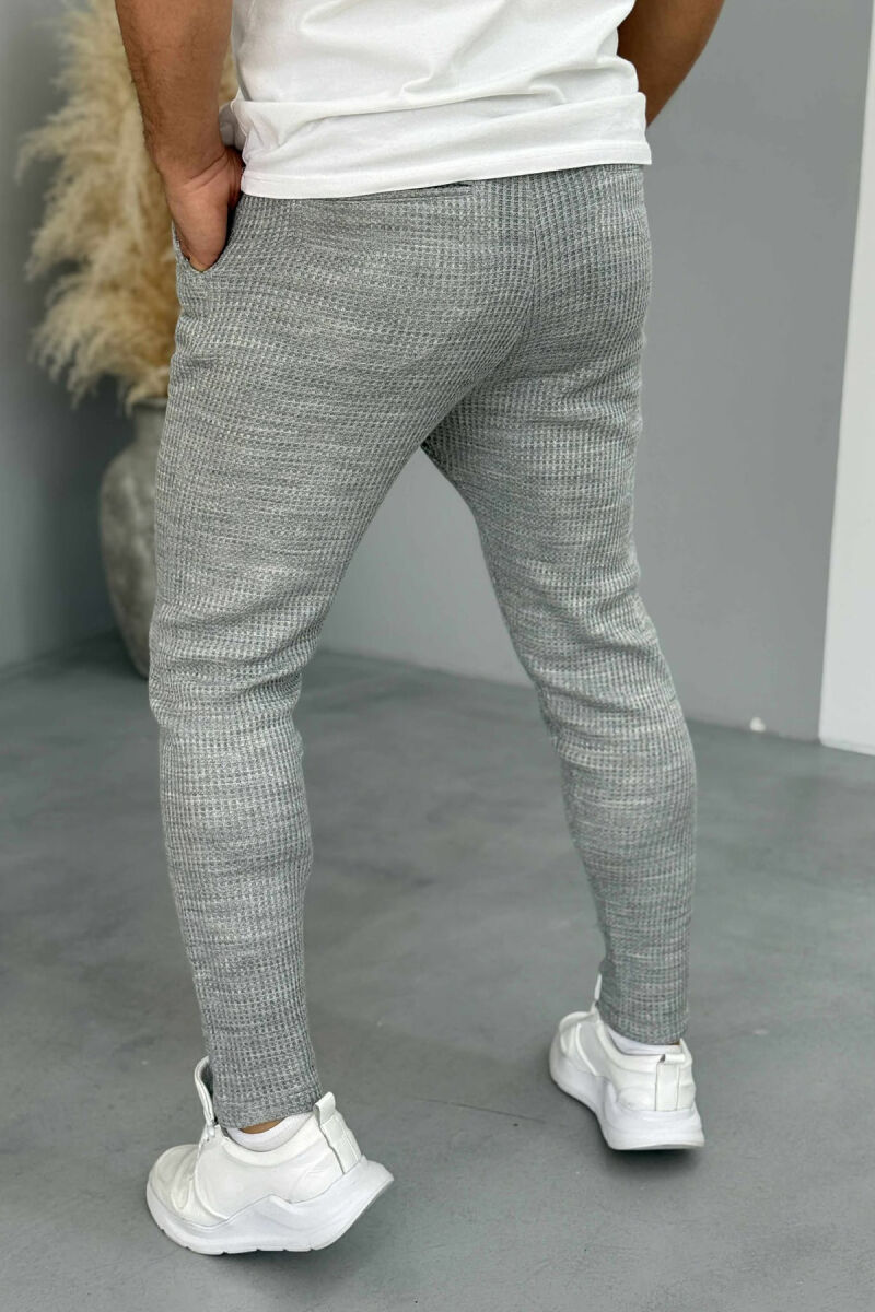 ONE COLOR SIMPLE LACING WAIST MEN PANTS GREY/GRI - 2