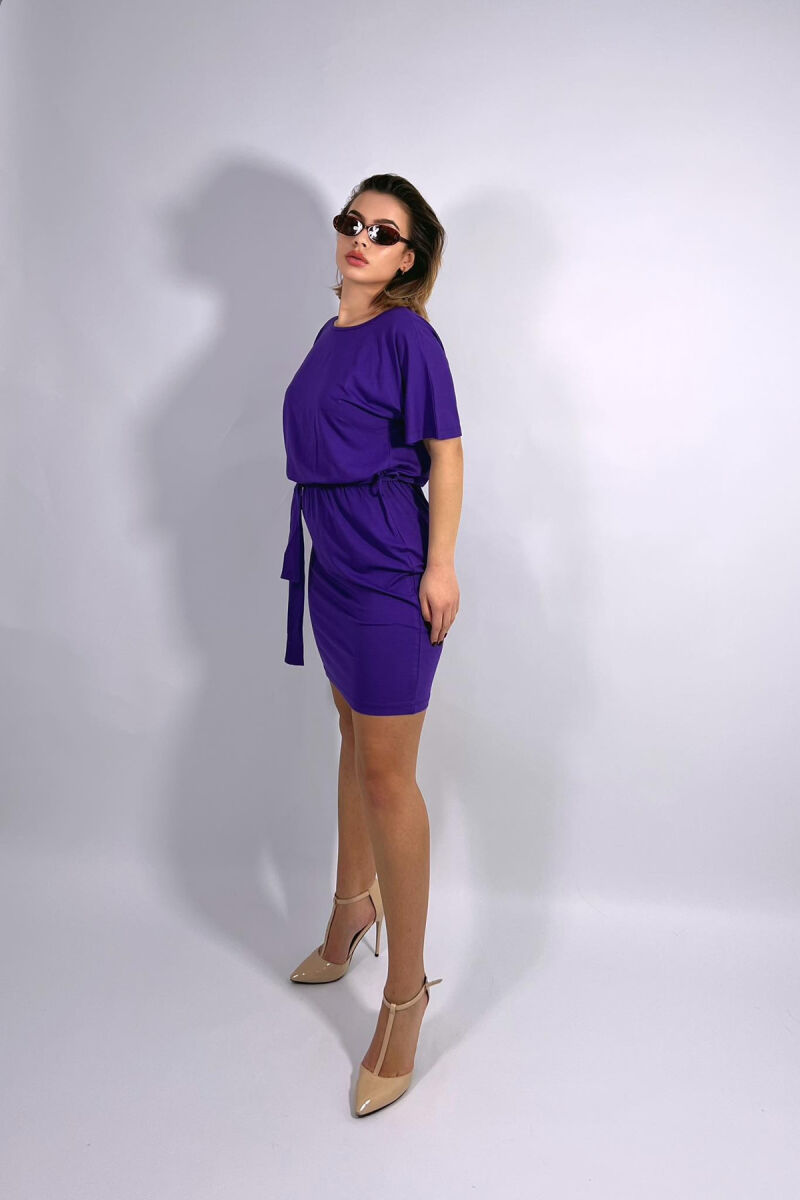 ONE COLOR SIMPLE LACING WOMEN DRESS PURPLE/LEJLA - 6