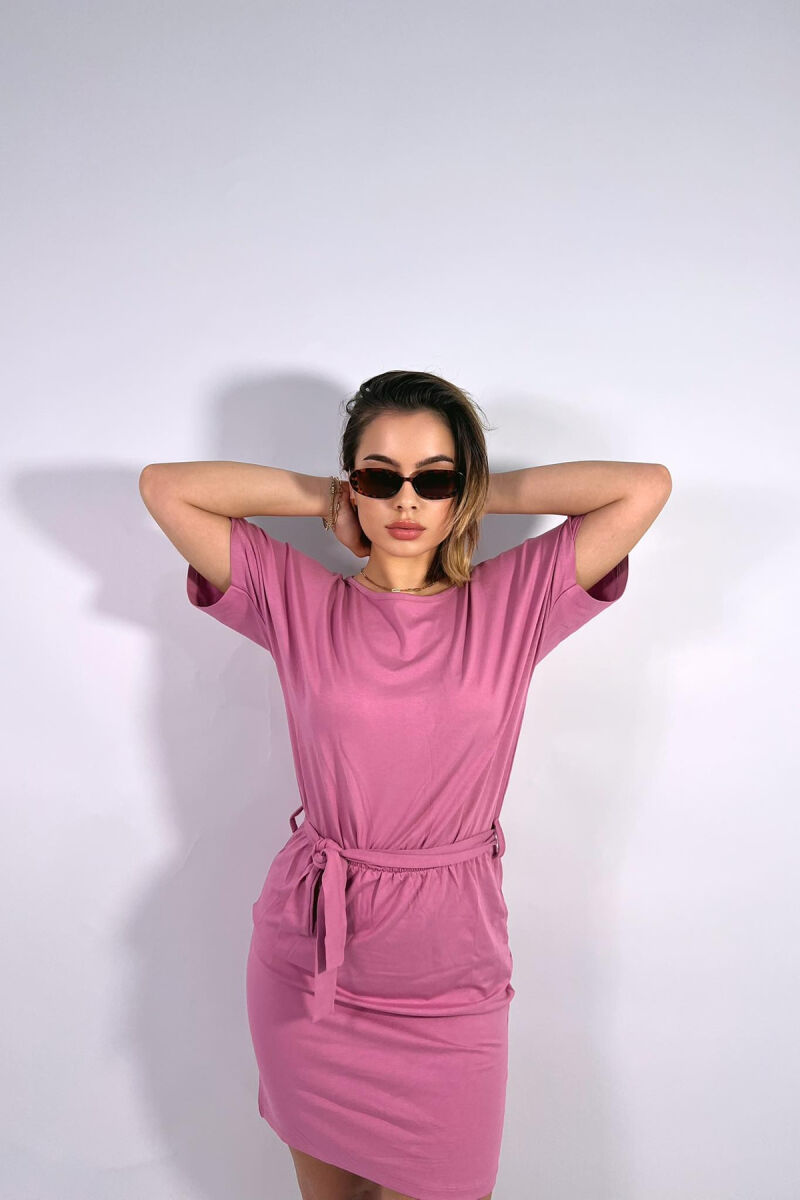ONE COLOR SIMPLE LACING WOMEN DRESS VINEGAR/UTHULL - 2