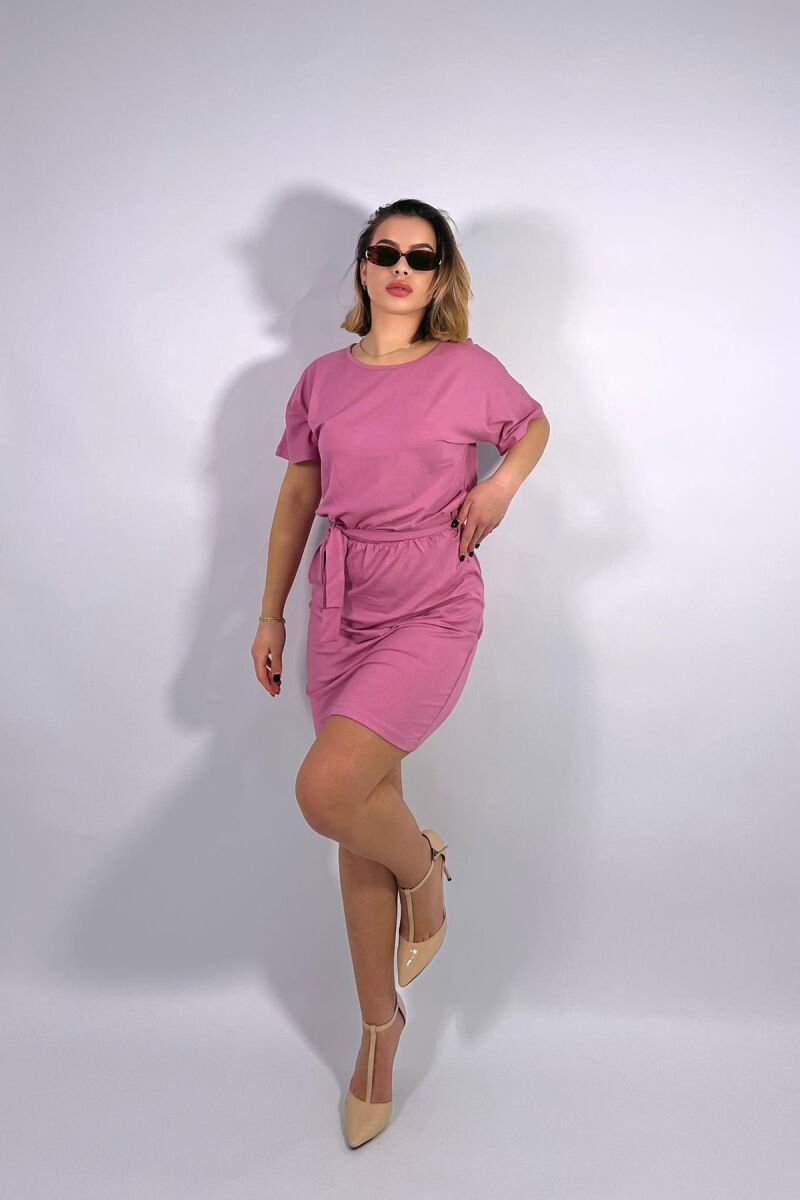 ONE COLOR SIMPLE LACING WOMEN DRESS VINEGAR/UTHULL - 3
