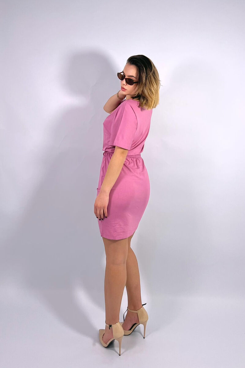 ONE COLOR SIMPLE LACING WOMEN DRESS VINEGAR/UTHULL - 4
