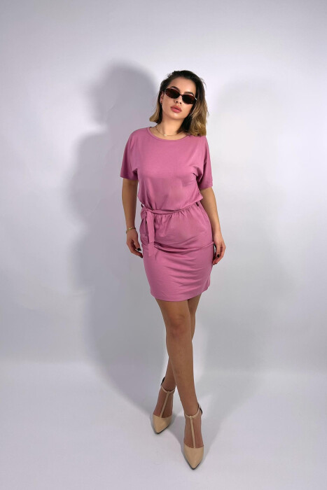 ONE COLOR SIMPLE LACING WOMEN DRESS VINEGAR/UTHULL - 6