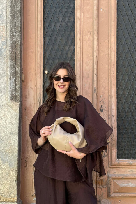 ONE COLOR SIMPLE LATHER WOMAN BAG BEIGE/BEZHE - 1