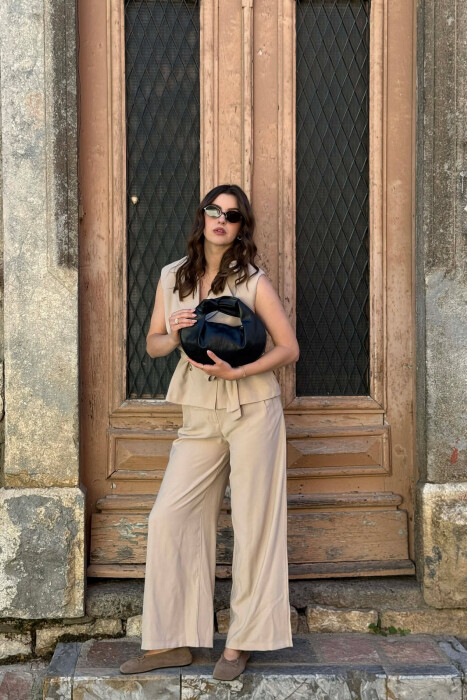 ONE COLOR SIMPLE LATHER WOMAN BAG BLACK/ E ZEZE - 4