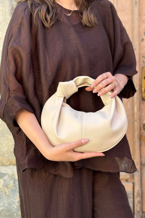 ONE COLOR SIMPLE LATHER WOMAN BAG CREAM/KREM - 2
