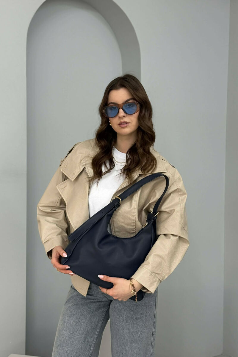 ONE COLOR SIMPLE LEATHER WOMAN BAG BLUE/BLU - 2