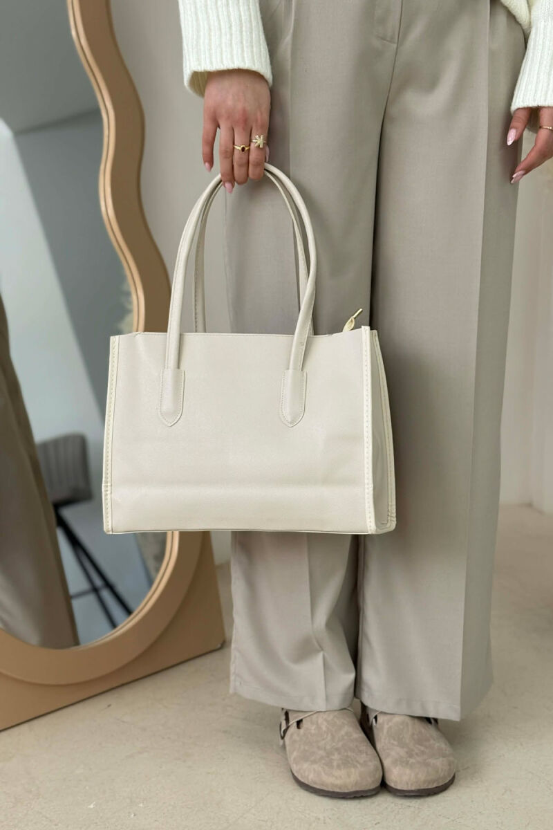 ONE COLOR SIMPLE LEATHER WOMAN BAG LIGHT BEIGE/BZHZB - 4