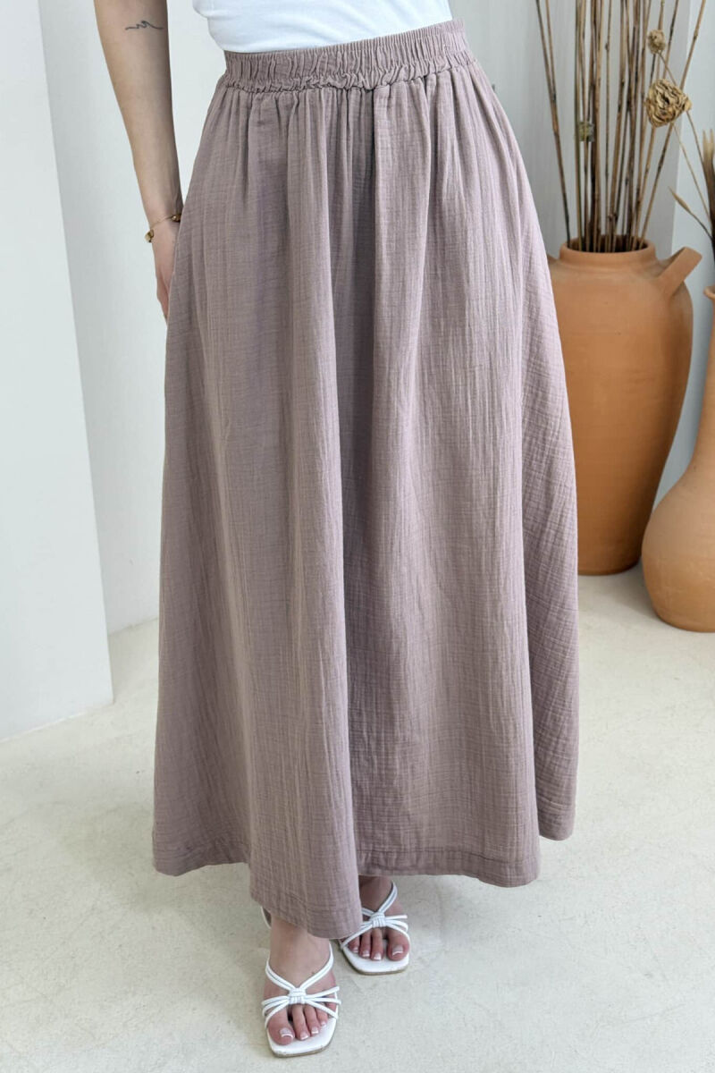 ONE COLOR SIMPLE LONG WOMEN SKIRT VINEGAR/UTHULL - 3