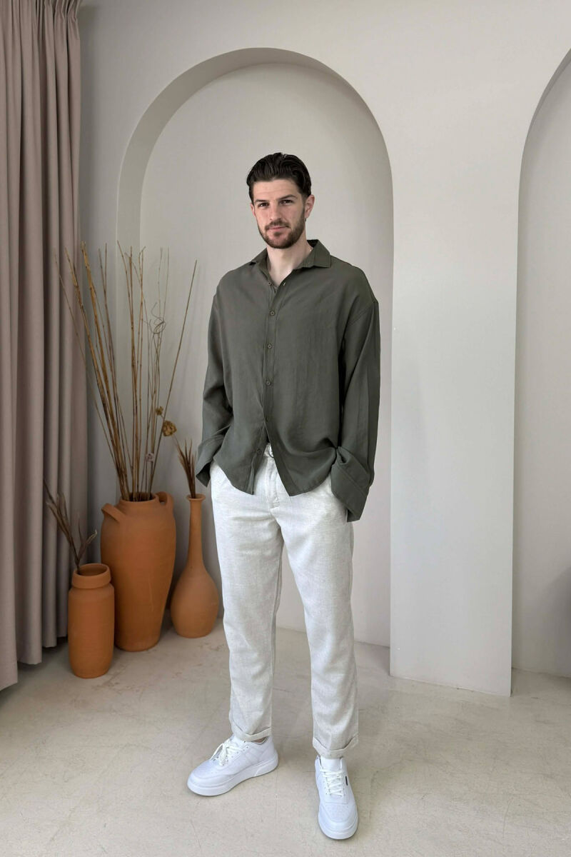 ONE COLOR SIMPLE MAN SHIRT GREEN/JESHILE - 2
