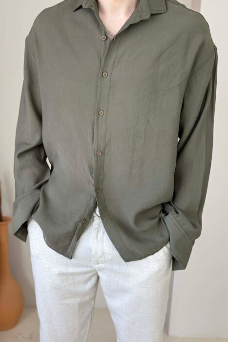 ONE COLOR SIMPLE MAN SHIRT GREEN/JESHILE - 3