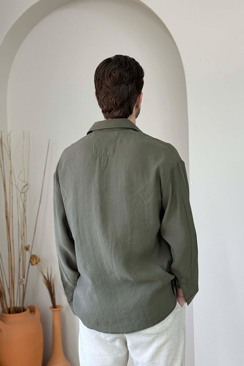 ONE COLOR SIMPLE MAN SHIRT GREEN/JESHILE - 4