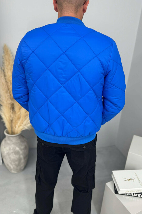 ONE COLOR SIMPLE MEN BOMBER JACKET ELECTRIC BLUE/BLEL - 2