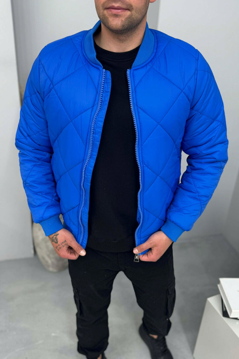 ONE COLOR SIMPLE MEN BOMBER JACKET ELECTRIC BLUE/BLEL - 3