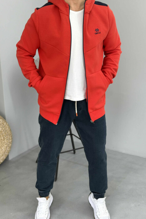 XHAKETË E THJESHTË NJË NGJYRËSHE PËR MESHKUJ NË NGJYRËN E KUQE 