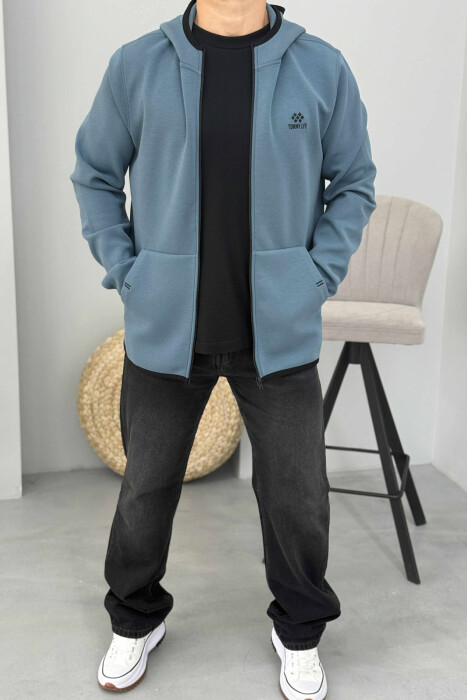 XHAKETË PAMBUKU E THJESHTË NJËNGJYRËSHE PËR MESHKUJ NË NGJYRË GURKALI - KLAUDIO FASHION