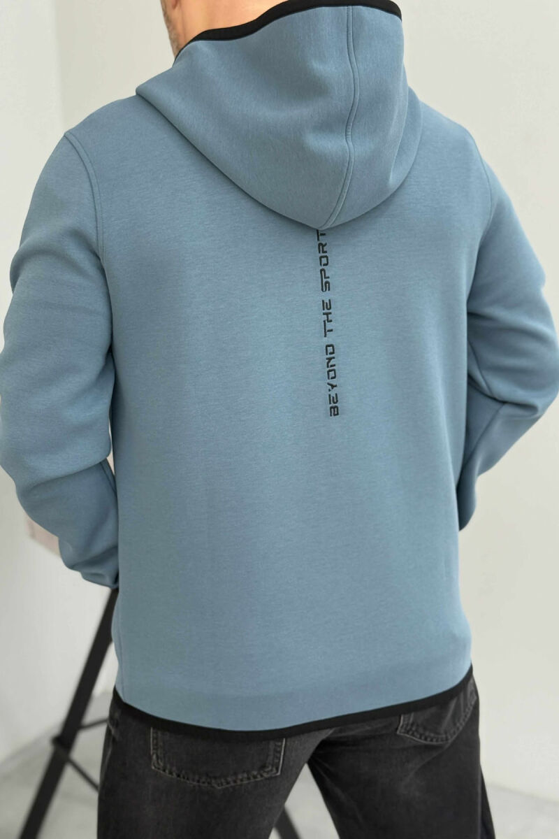 ONE COLOR SIMPLE MEN COTTON JACKETS BLUE STONE/GK - 4