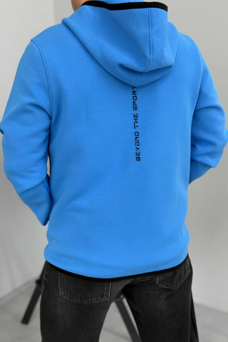 ONE COLOR SIMPLE MEN COTTON JACKETS LIGHTBLUE/BZ - 4