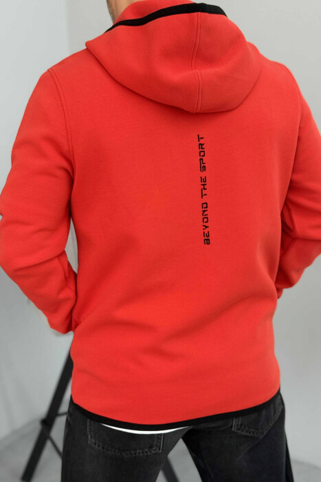 ONE COLOR SIMPLE MEN COTTON JACKETS RED/E KUQE - 4