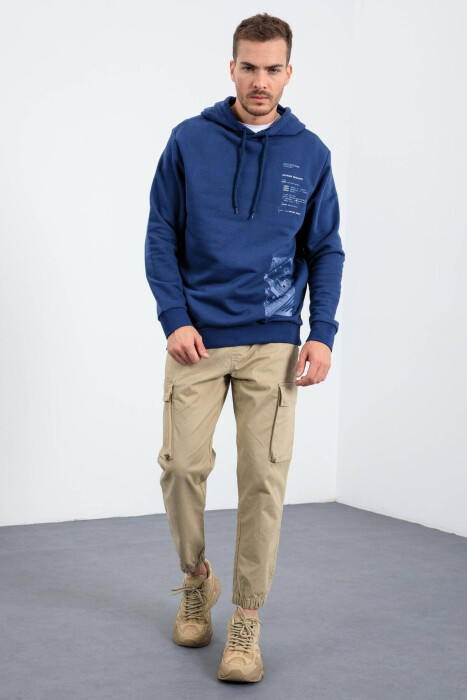 ONE COLOR SIMPLE MEN HODDIE BLUE/BLU - 3