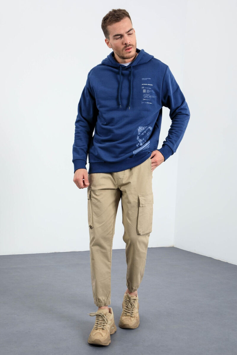 ONE COLOR SIMPLE MEN HODDIE BLUE/BLU - 7