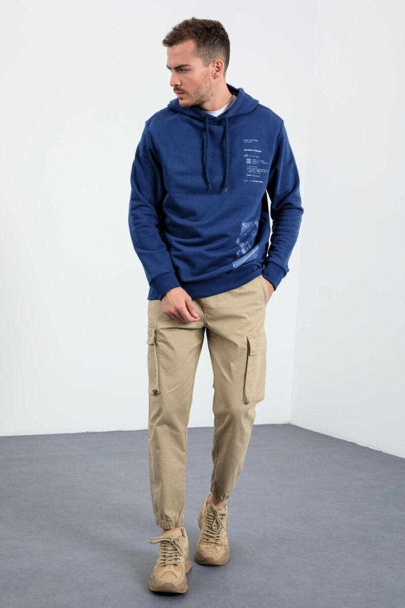 ONE COLOR SIMPLE MEN HODDIE BLUE/BLU - 8